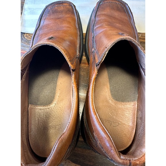Clark's Brown Leather Slip On Loafer Dress Shoes‎ Men's Size 10M - Picture 5 of 8